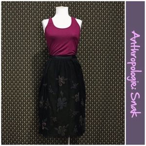 2005 Anthro Embroidered Tulle & Silk Skirt by Snak